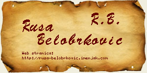 Rusa Belobrković vizit kartica